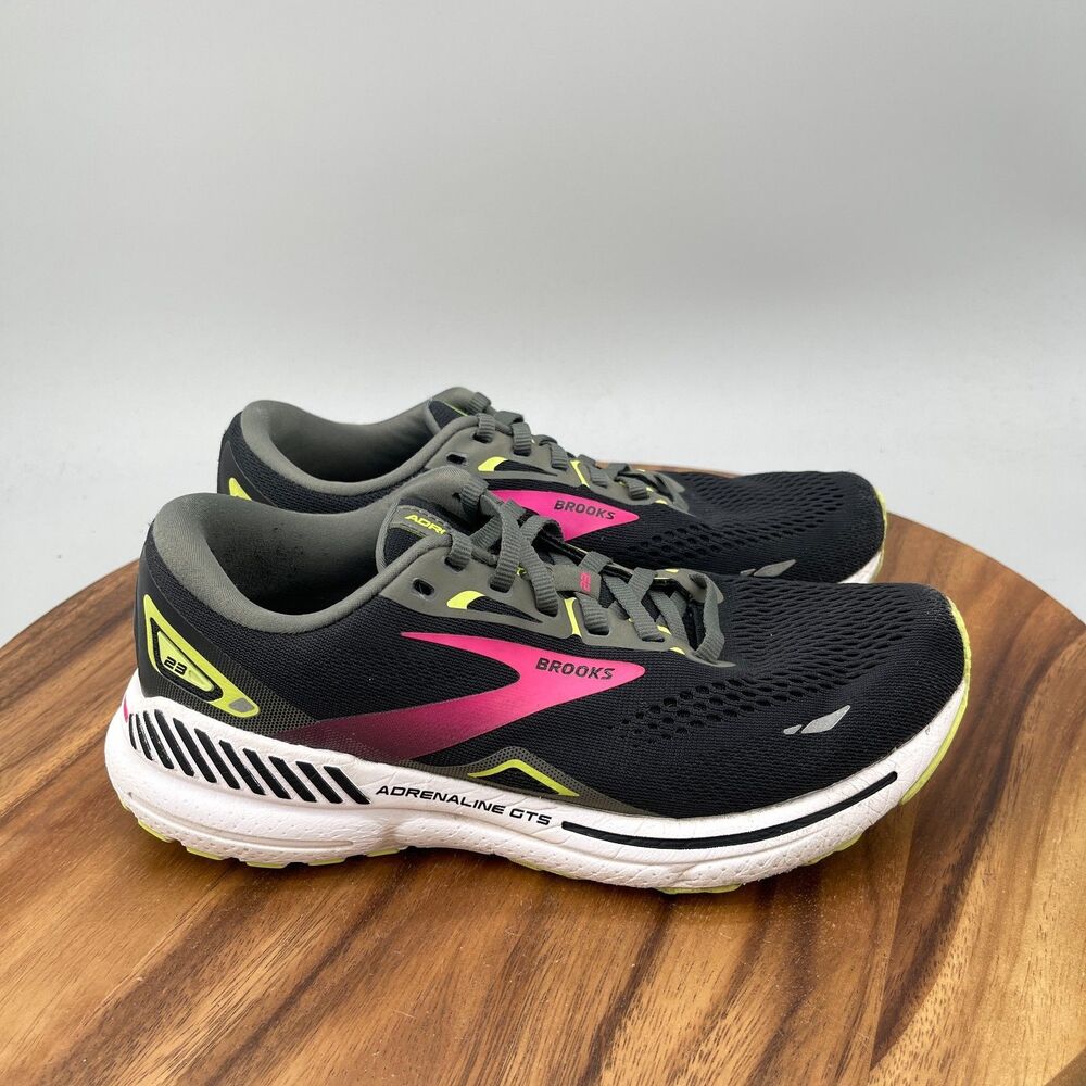 Brooks Adrenaline GTS 23 Shoes Womens Size 8 B Black Running Comfort Trainers
